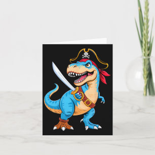Pirate Dinosaur T Rex Boys Kinder Funny Halloween  Kaart