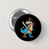 Pirate Dinosaur T Rex Boys Kinder Funny Halloween Ronde Button 5,7 Cm (Voorkant /achterkant)