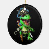 Pirate Dinosaur T Rex Funny Tyrannosaurus Keramisch Ornament (Links)
