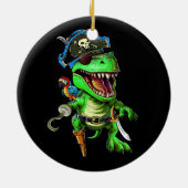 Pirate Dinosaur T Rex Funny Tyrannosaurus Keramisch Ornament (Achterkant)