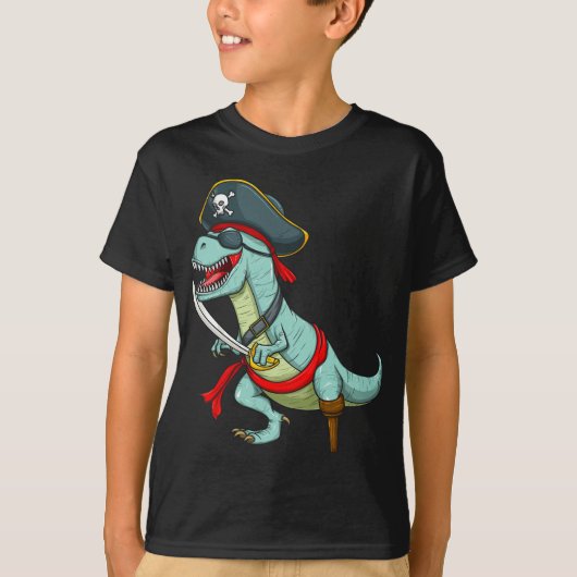 Pirate Dinosaur T Rex Funny Tyrannosaurus T-shirt (Voorkant)