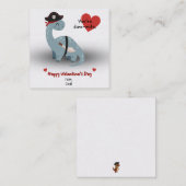 Pirate Dinosaur Valentijnsdag Kaarten Notitiekaartje (Voorkant / Achterkant)