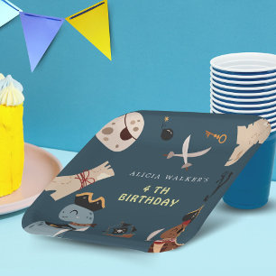 Pirate Dinosaurus Party Dieren Kinderen Verjaardag Papieren Bordje