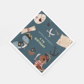 Pirate Dinosaurus Party Dieren Kinderen Verjaardag Servet (Hoek)