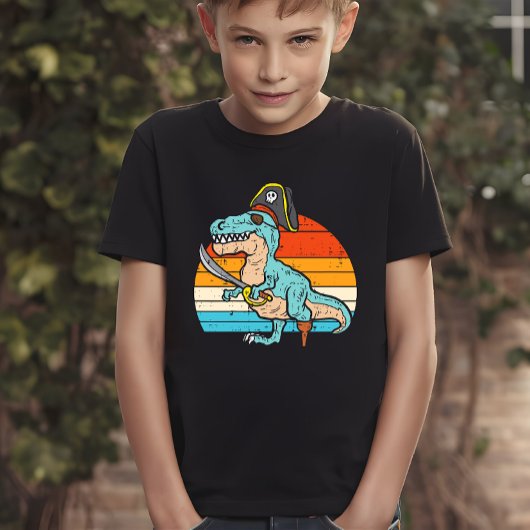 Pirate Dinosaurus - Retro T-Rex Avontuur T-shirt