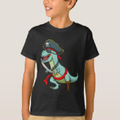 Pirate Dinosaurus T Rex Fun Tyrannosaurus Hallowee T-shirt (Voorkant)