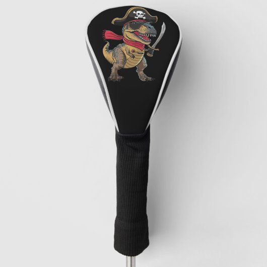 Pirate Dinosaurus T-Rex Grappig Halloween kostuum Golfheadcover (Voorkant)