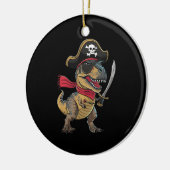 Pirate Dinosaurus T-Rex Grappig Halloween kostuum Keramisch Ornament (Links)