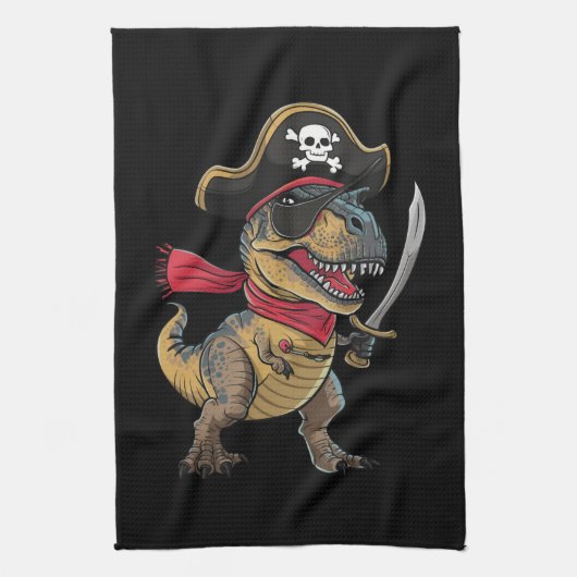 Pirate Dinosaurus T-Rex Grappig Halloween kostuum Theedoek (Verticaal)