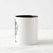 Pirate Dinosaurus T-Rex Grappig Halloween kostuum Tweekleurige Koffiemok (Center)