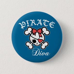 Pirate Diva Ronde Button 5,7 Cm