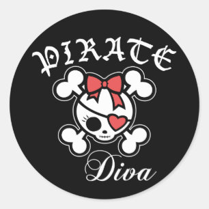 Pirate Diva Ronde Sticker