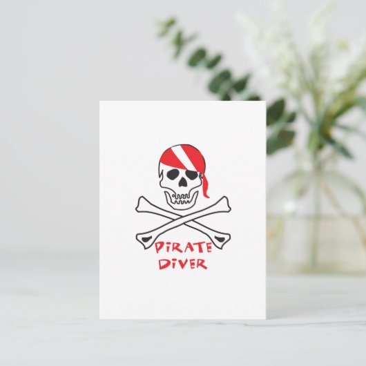 Pirate Diver Briefkaart (Staand voorkant)