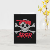 Pirate Dode Schedel Met Oog Patch Halloween Kaart (Gele Bloem)