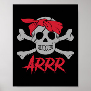 Pirate Dode Schedel Met Oog Patch Halloween Poster