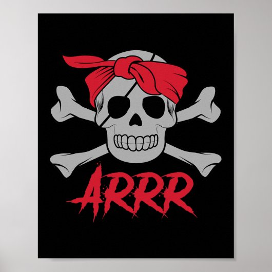Pirate Dode Schedel Met Oog Patch Halloween Poster (Voorkant)
