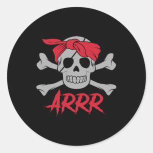 Pirate Dode Schedel Met Oog Patch Halloween Ronde Sticker