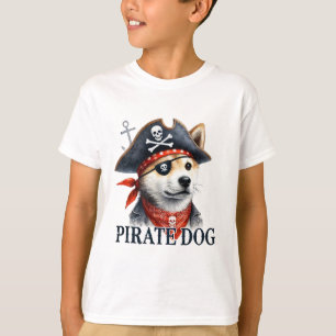 Pirate Dog - Digitale Waterverf T-shirt