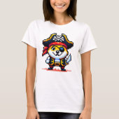 Pirate Dog - Grappig Pixel Art Adventure Design T-shirt (Voorkant)