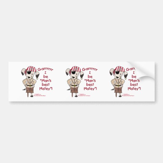Pirate Dog "Mans Beste Matey!" Bumpersticker (Voorkant)