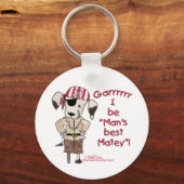 Pirate Dog "Mans Beste Matey!" Sleutelhanger (Voorkant)