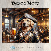 Pirate Dog Tavern Decoupage Tissuepapier
