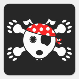 Pirate Dog Vierkante Sticker