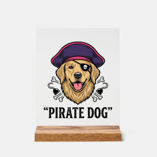 Pirate Dog Vintage Gravure Shirt Ontwerp_1 Acryl Bord