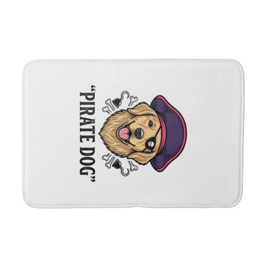 Pirate Dog Vintage Gravure Shirt Ontwerp_1 Badmat (Voorkant)