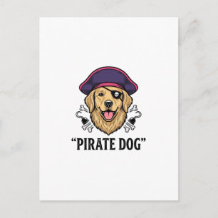 Pirate Dog Vintage Gravure Shirt Ontwerp_1 Briefkaart