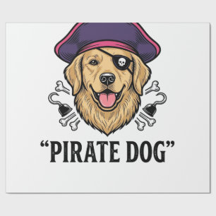 Pirate Dog Vintage Gravure Shirt Ontwerp_1 Cadeaupapier