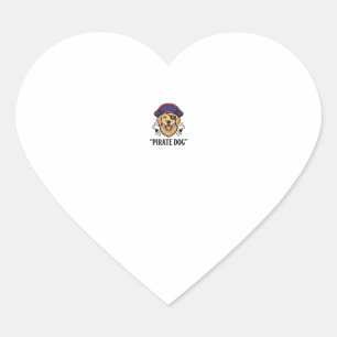 Pirate Dog Vintage Gravure Shirt Ontwerp_1 Hart Sticker