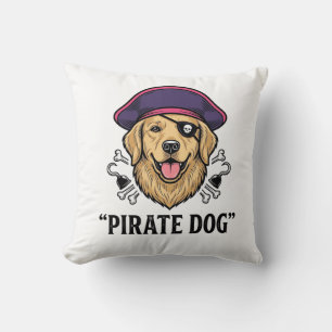 Pirate Dog Vintage Gravure Shirt Ontwerp_1 Kussen