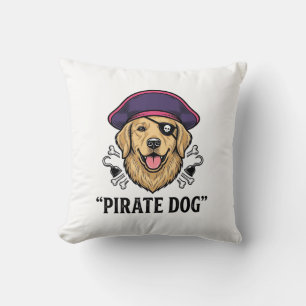 Pirate Dog Vintage Gravure Shirt Ontwerp_1 Kussen