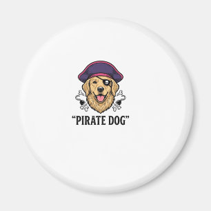 Pirate Dog Vintage Gravure Shirt Ontwerp_1 Magneet