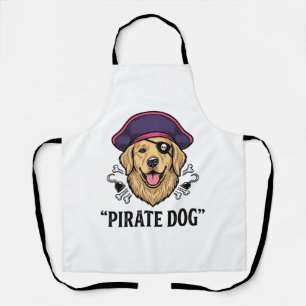 Pirate Dog Vintage Gravure Shirt Ontwerp_1 Schort