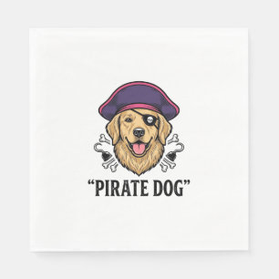 Pirate Dog Vintage Gravure Shirt Ontwerp_1 Servet