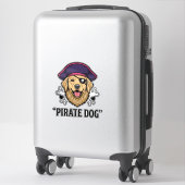 Pirate Dog Vintage Gravure Shirt Ontwerp_1 Sticker (Koffer)