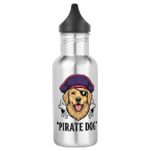 Pirate Dog Vintage Gravure Shirt Ontwerp_1 Waterfles (Links)