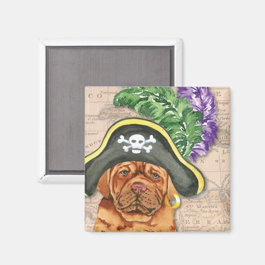 Pirate Dogue de Bordeaux Magnet (Voorkant / Achterkant)