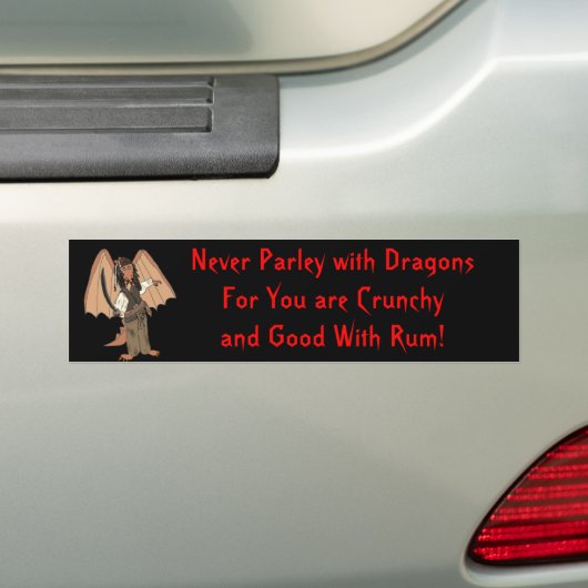 Pirate Dragon Bumpersticker (Op auto)