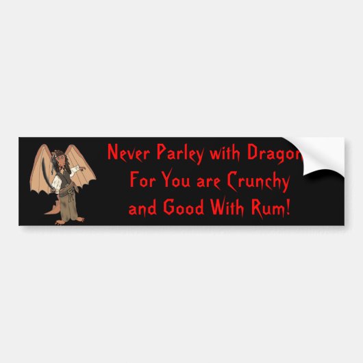 Pirate Dragon Bumpersticker (Voorkant)