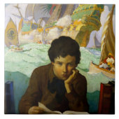 “Pirate Dreams” door NC Wyeth Tegeltje (Voorkant)