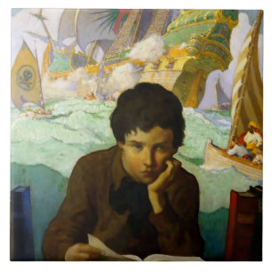 “Pirate Dreams” door NC Wyeth Tegeltje