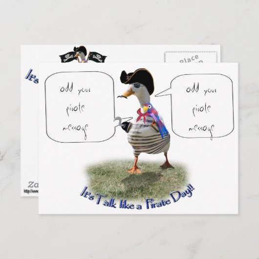 Pirate Duck Briefkaart (Voorkant / Achterkant)