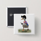 Pirate Duck Vierkante Button 5,1 Cm (Voorkant /achterkant)