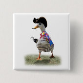 Pirate Duck Vierkante Button 5,1 Cm (Voorkant)