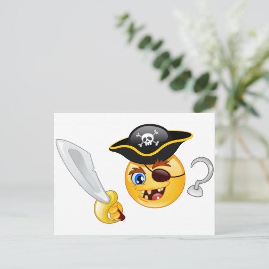 pirate emoji briefkaart (Staand voorkant)