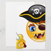 pirate emoji briefpapier (Voorkant / Achterkant)