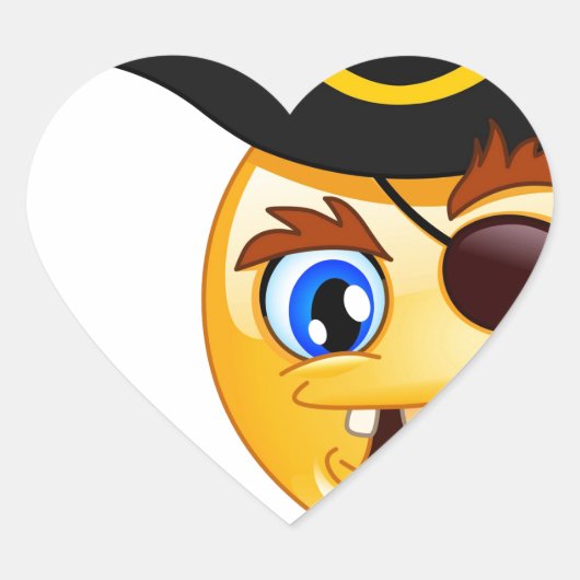 pirate emoji hart sticker (Voorkant)